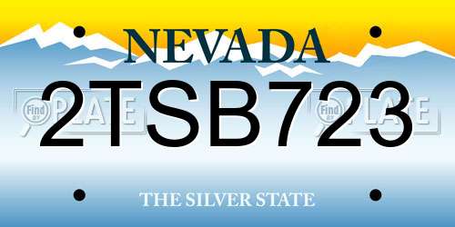 2TSB723 Nevada License Plate