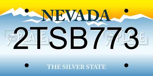 2TSB773 Nevada License Plate