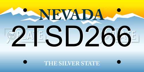 2TSD266 Nevada License Plate