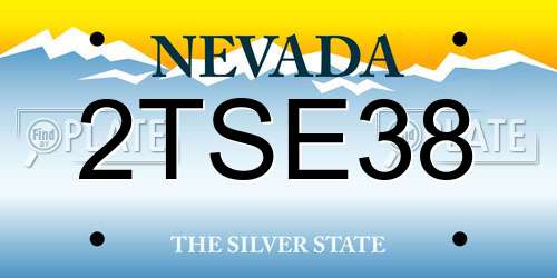 2TSE38 Nevada License Plate