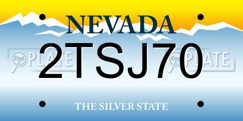2TSJ70 Nevada License Plate