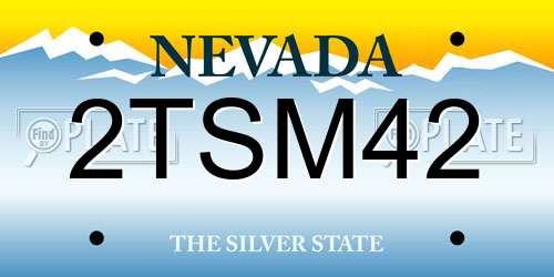2TSM42 Nevada License Plate
