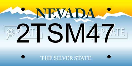 2TSM47 Nevada License Plate