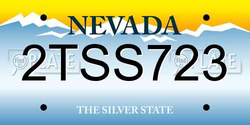 2TSS723 Nevada License Plate