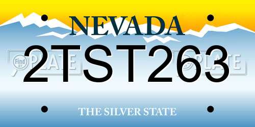 2TST263 Nevada License Plate