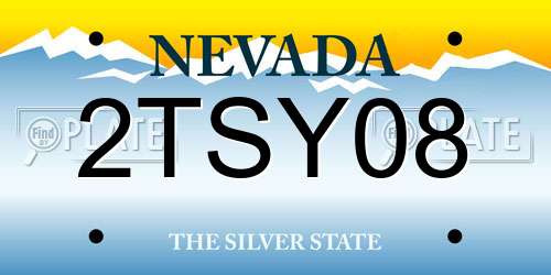 2TSY08 Nevada License Plate