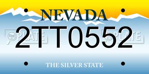 2TT0552 Nevada License Plate