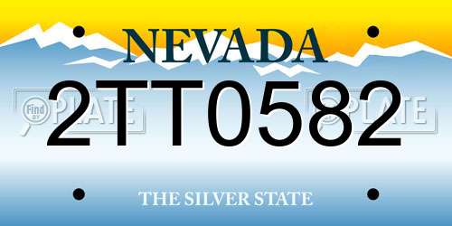 2TT0582 Nevada License Plate