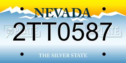 2TT0587 Nevada License Plate