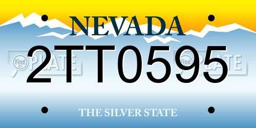 2TT0595 Nevada License Plate