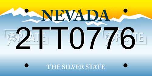 2TT0776 Nevada License Plate