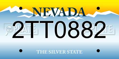 2TT0882 Nevada License Plate