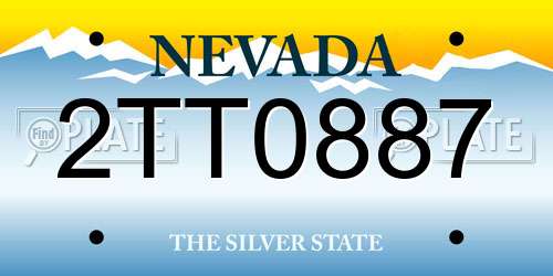 2TT0887 Nevada License Plate