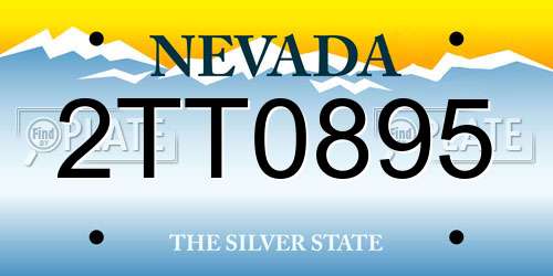 2TT0895 Nevada License Plate