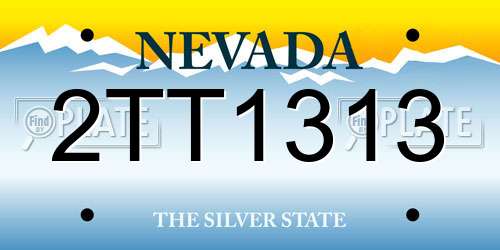 2TT1313 Nevada License Plate