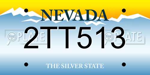 2TT513 Nevada License Plate
