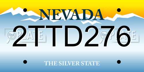 2TTD276 Nevada License Plate