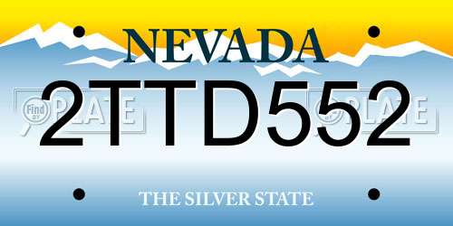 2TTD552 Nevada License Plate