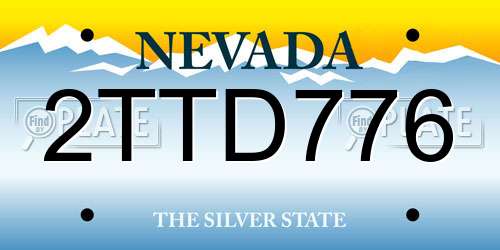 2TTD776 Nevada License Plate