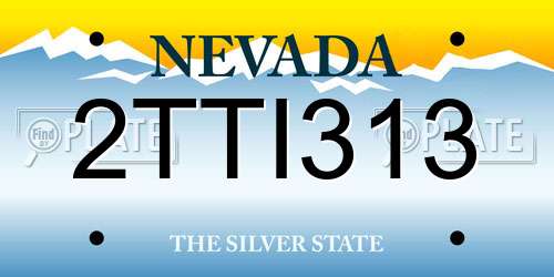 2TTI313 Nevada License Plate