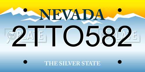 2TTO582 Nevada License Plate