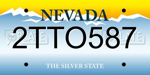 2TTO587 Nevada License Plate