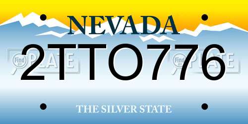 2TTO776 Nevada License Plate
