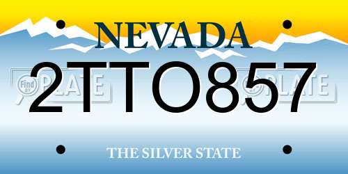 2TTO857 Nevada License Plate