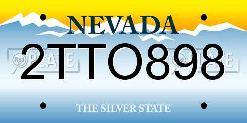 2TTO898 Nevada License Plate