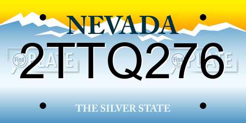 2TTQ276 Nevada License Plate