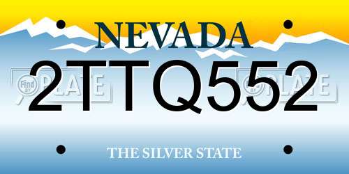 2TTQ552 Nevada License Plate