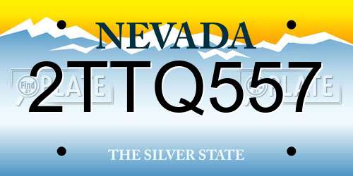 2TTQ557 Nevada License Plate