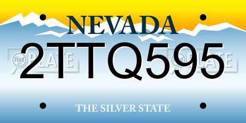 2TTQ595 Nevada License Plate