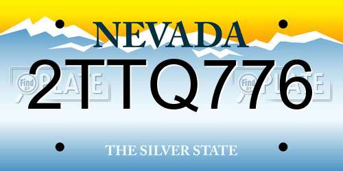 2TTQ776 Nevada License Plate