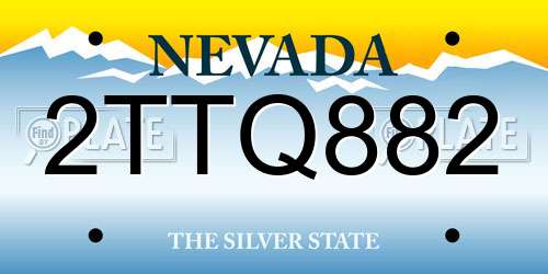 2TTQ882 Nevada License Plate