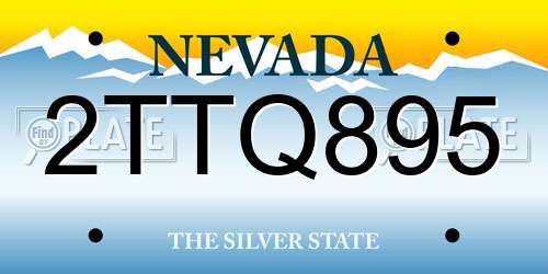 2TTQ895 Nevada License Plate