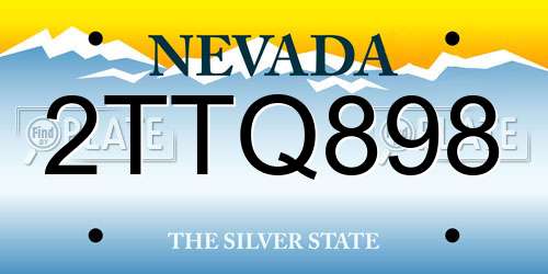 2TTQ898 Nevada License Plate