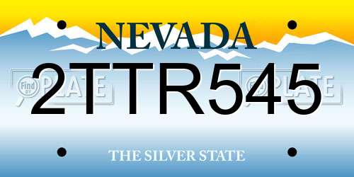 2TTR545 Nevada License Plate