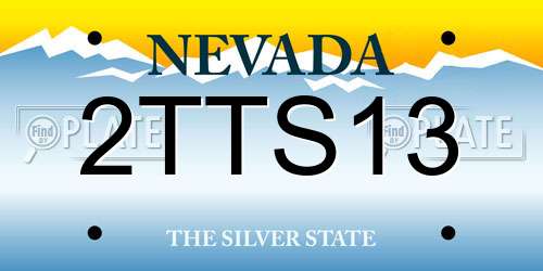 2TTS13 Nevada License Plate