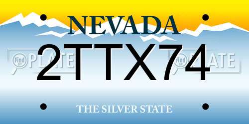 2TTX74 Nevada License Plate