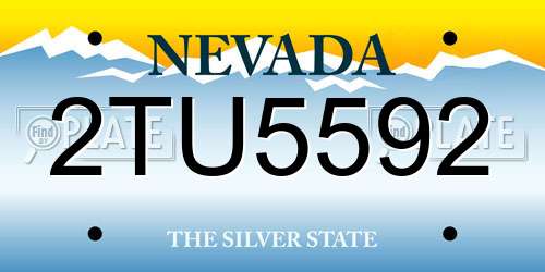 2TU5592 Nevada License Plate