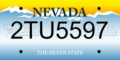 2TU5597 Nevada License Plate