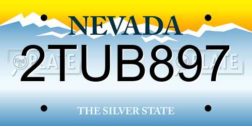 2TUB897 Nevada License Plate