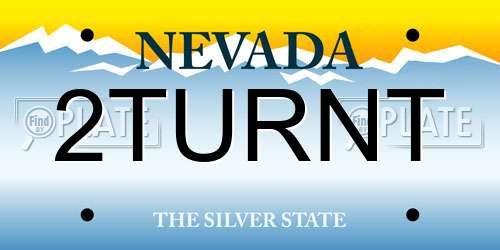 2TURNT Nevada License Plate
