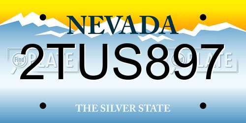 2TUS897 Nevada License Plate