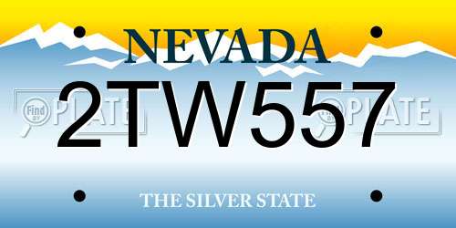 2TW557 Nevada License Plate