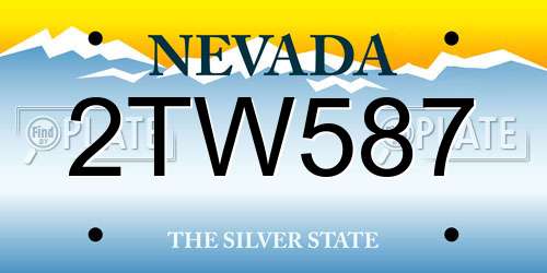 2TW587 Nevada License Plate