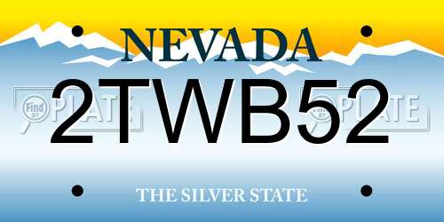 2TWB52 Nevada License Plate