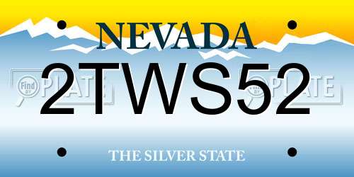 2TWS52 Nevada License Plate