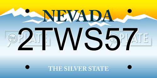 2TWS57 Nevada License Plate